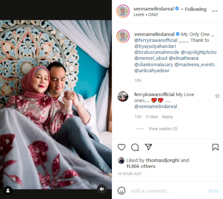 Venna Melinda Ferry Irawan Pose Mesra Di Kasur Medina Zein Puji Sosok