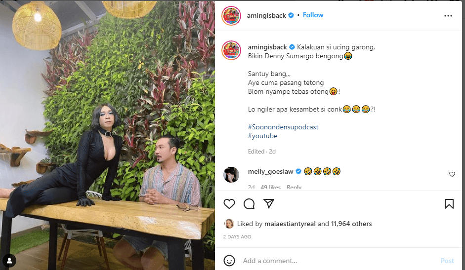 Aming Bikin Denny Sumargo Tak Berkedip Perlihatkan Buah Dada Depan