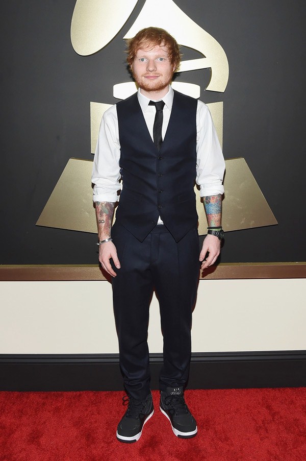 Gambar Foto Ed Sheeran di Red Carpet Grammy Awards 2015