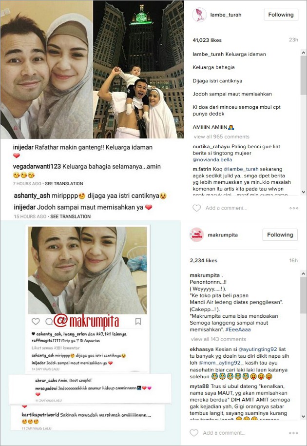 Ayu Dewi, Kartika dan Vega Ikut Puji Foto Mesra Raffi 