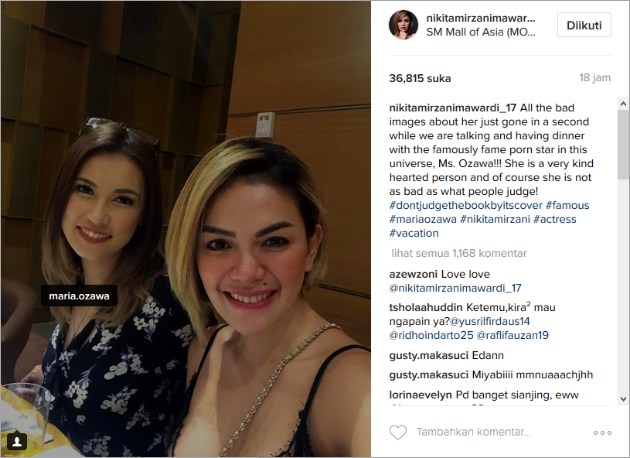 Maria Ozawa Tampil Sopan Nikita Mirzani Malah Pamer Dada