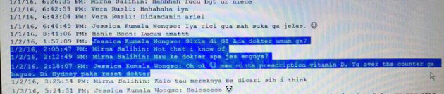 Diduga Percakapan WA dengan Mirna, Jessica Ternyata Sempat Cari Dokter