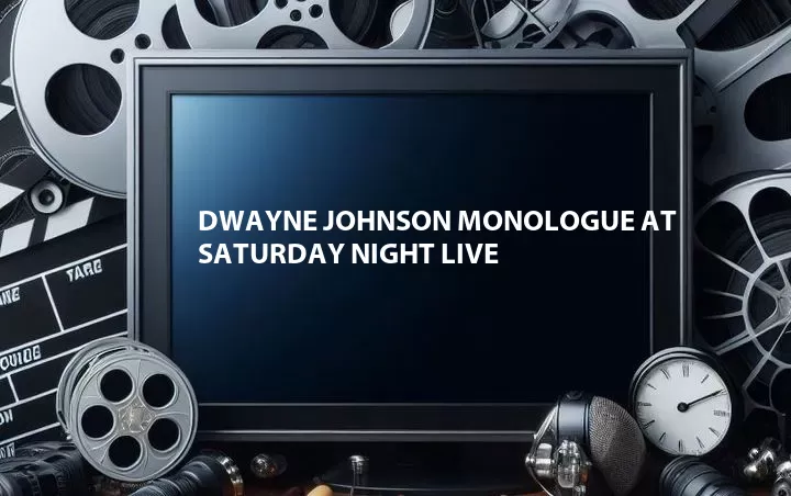 Dwayne Johnson Monologue at Saturday Night Live