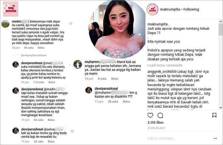 Diminta Baikan dengan Sang Suami, Dewi Persik Malah Beri Jawaban Sinis