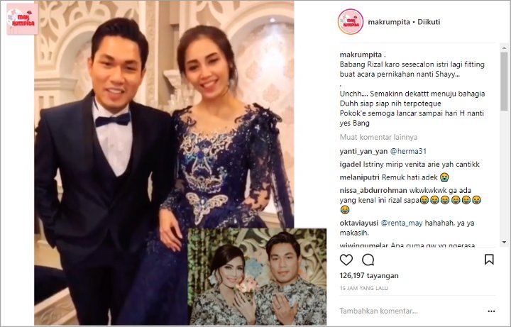 Calon Istri Rizal Armada Cantik Pakai Gaun Pengantin 