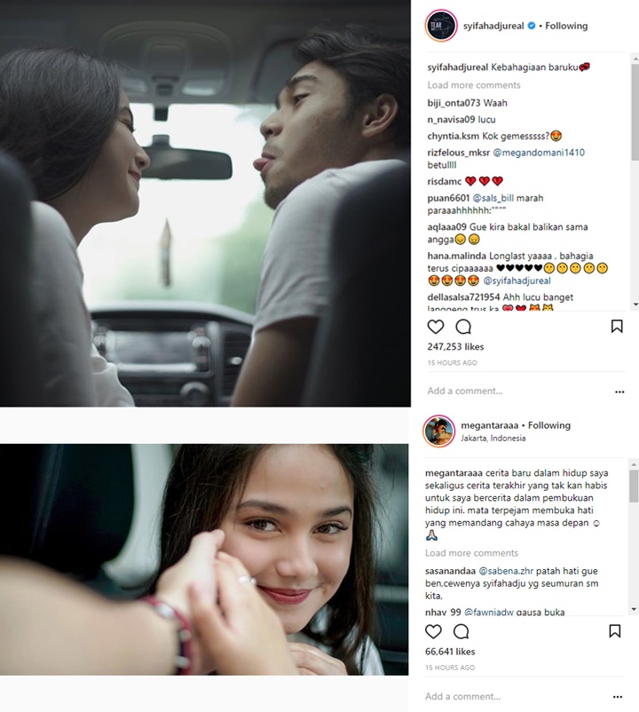 Lewat Instagram, Syifa Hadju dan Achmad Megantara Bahagia Umumkan Resmi Pacaran
