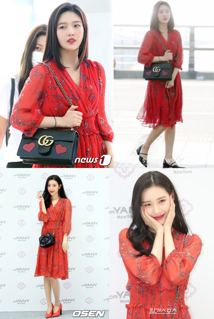 Joy Red Velvet dan Sunmi Pakai Dress Merah Kembaran, Siapa Lebih Cantik?