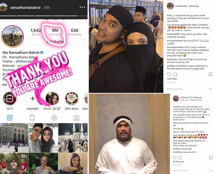 Nia Ramadhani Bercadar dapat 9 Juta Followers Ardi Bak Raja Arab