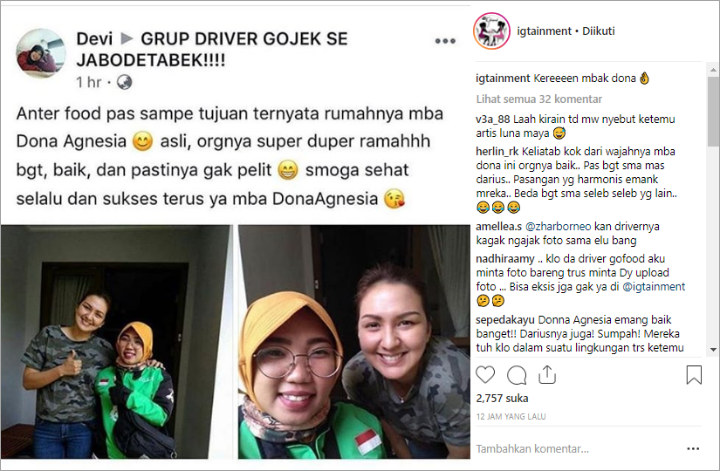 Driver Ojek Online Ini Puji Sifat Donna Agnesia, Netter Ikut Beber Kebaikan Darius Sinathrya
