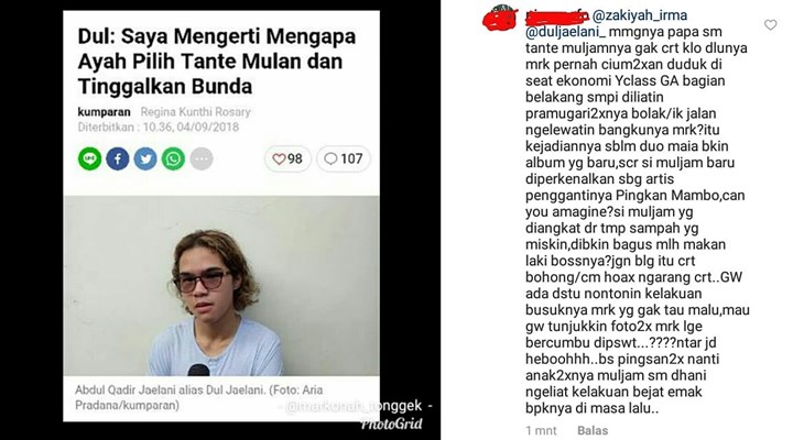 Reaksi Netter Dul Bela Mulan