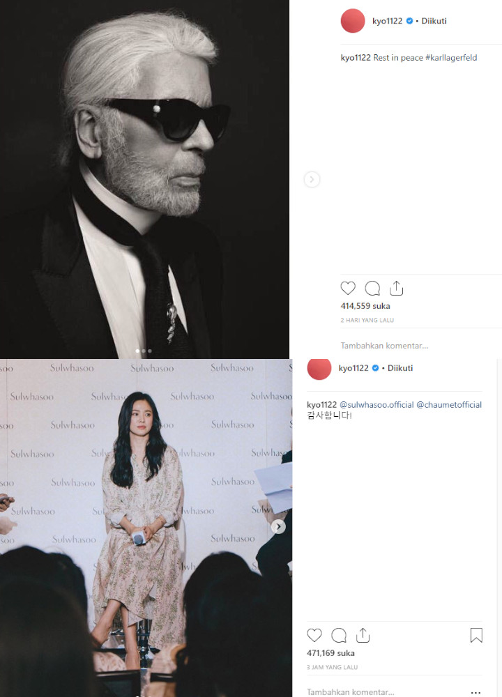 Song Hye Kyo Gembok Komentar Instagram