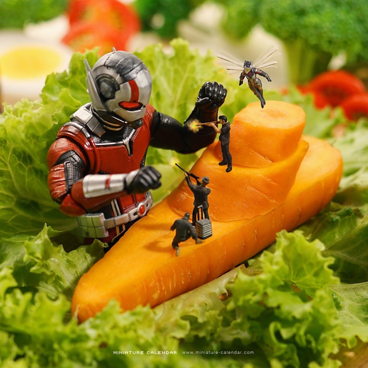 Diorama Ant-man dari Sayuran