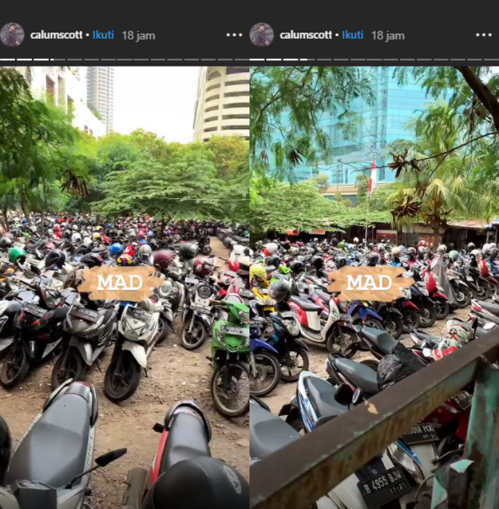 Kocaknya Calum Scott Kaget Lihat Parkiran Motor di Indonesia