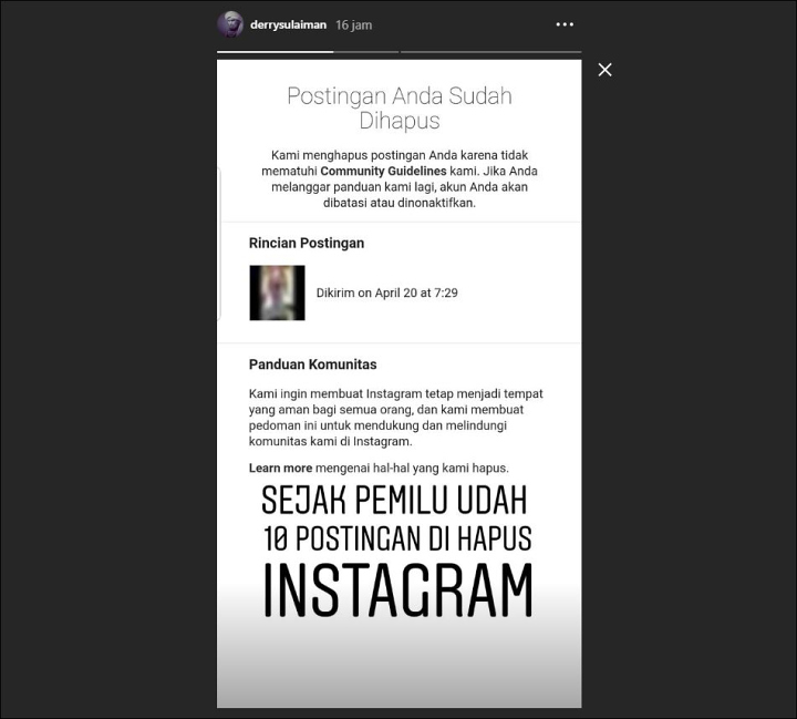 'Dihukum' Instagram, Ustadz Derry Sulaiman Dituduh Provokasi Netter