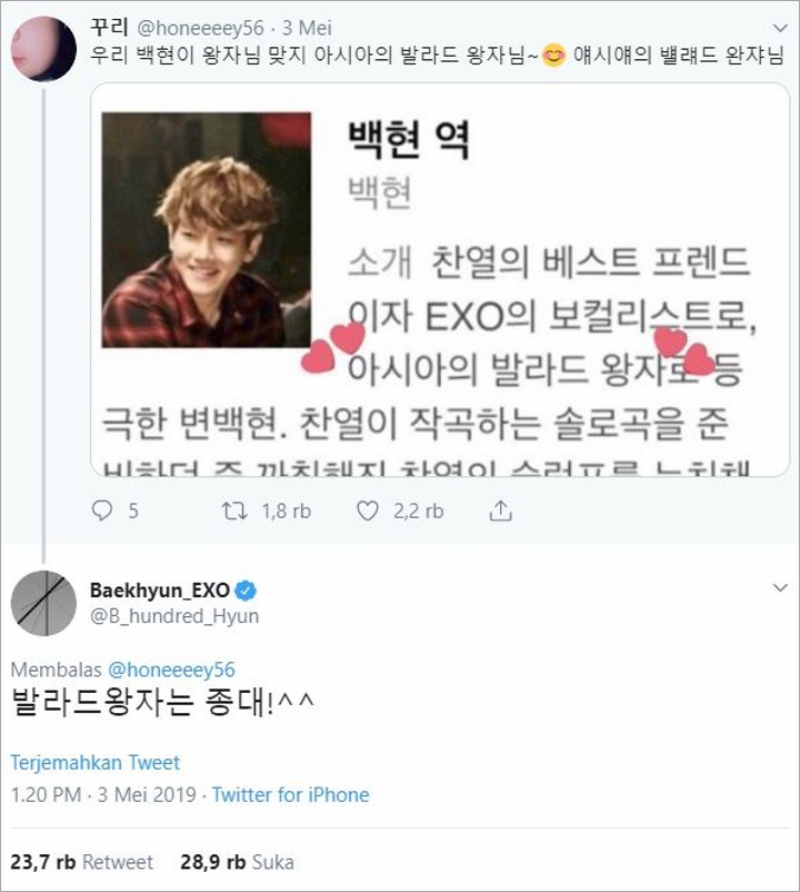 Bukan Dirinya, Baekhyun EXO Beri Julukan Pangeran Ballad untuk Chen