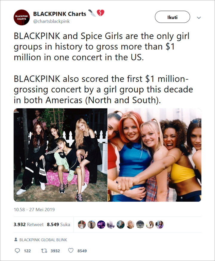  BLACKPINK Berhasil Jadi Girl Grup Korea Pertama Yang Raih Rekor Ini, Berhasil Samai Spice Girls