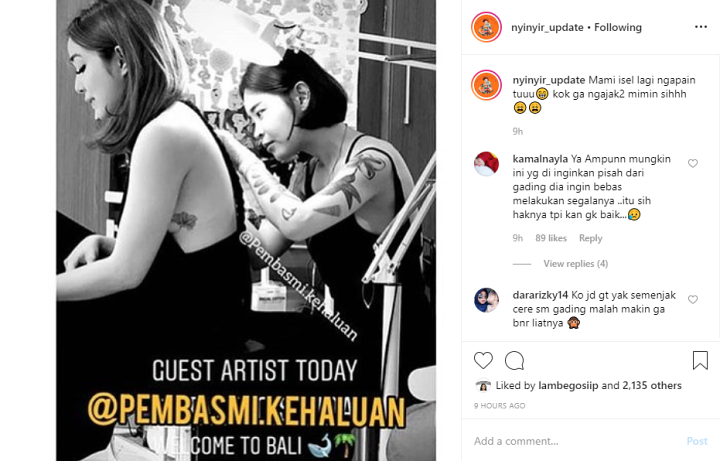 Gisella Anastasia Terciduk Bikin Tato  Istri Irfan Hakim 