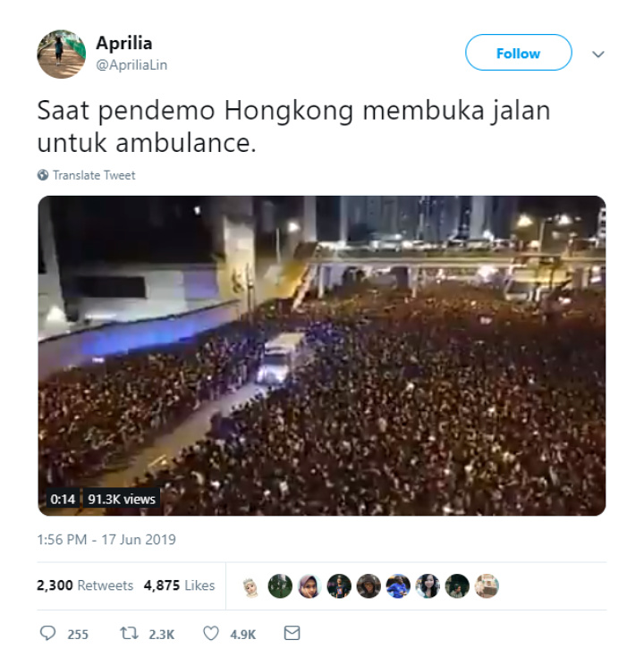 Viral Pendemo Hongkong Beri Jalan Untuk Ambulans, Netter Singgung Ambulans Pengangkut Batu