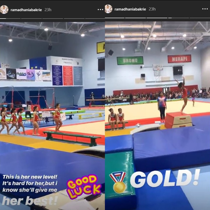 Putri Nia Ramadhani Ikut Kompetisi Gymnastic