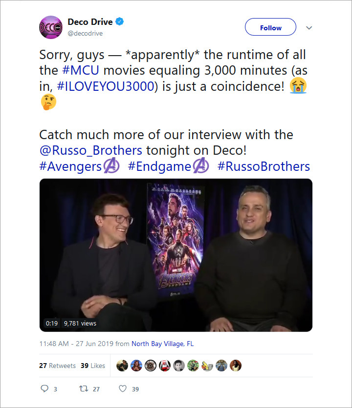 Russo Brothers Bahas Total Durasi Film MCU yang Capai 3000 Menit: Kami Tidak Secerdas Itu!