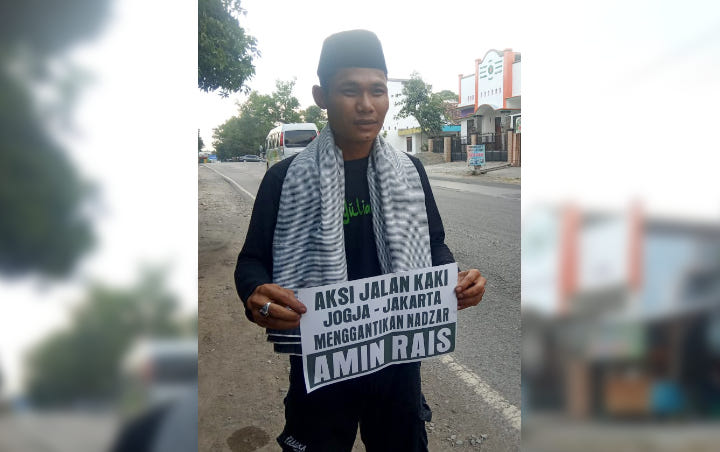Pemuda Ini Jalan Kaki Dari Yogya ke Jakarta Gantikan Nazar Amien Rais Usai Jokowi Menang Pilpres