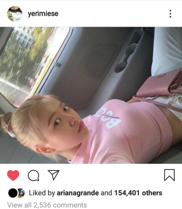 Yeri Kini Lakukan Ini di Postingan Instagram Usai Fotonya Kembali Di-Like Ariana Grande