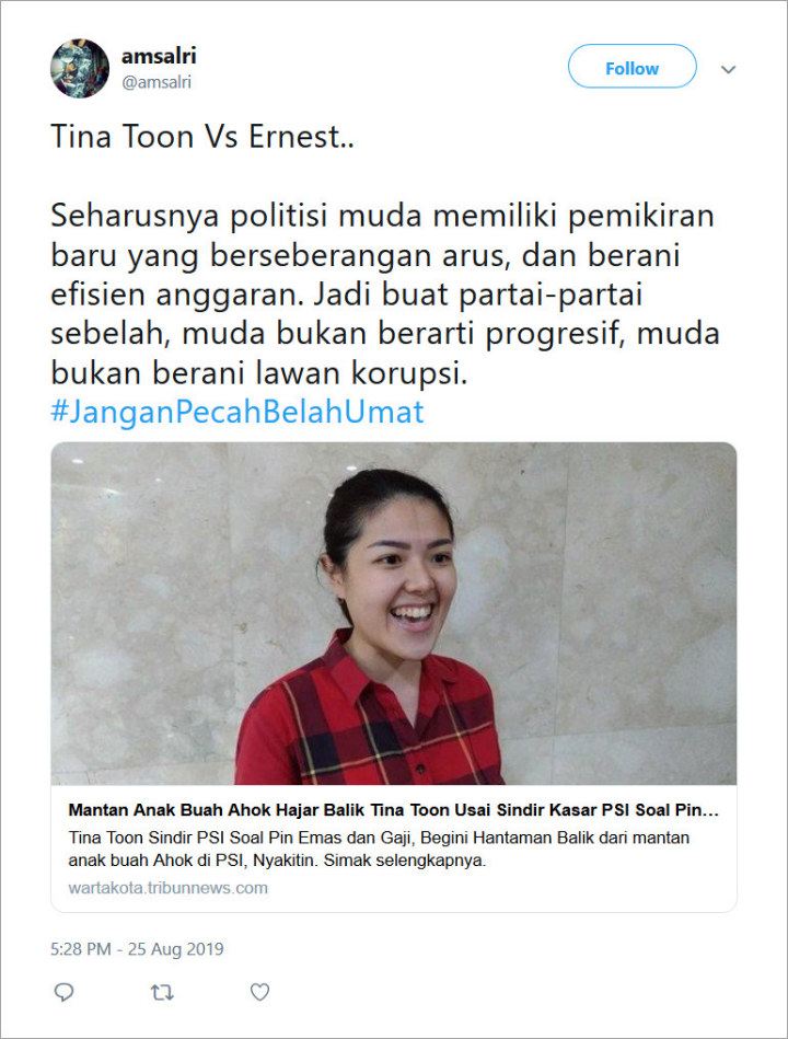 Tina Toon Dikritik Soal Pin Emas DPRD DKI Jakarta