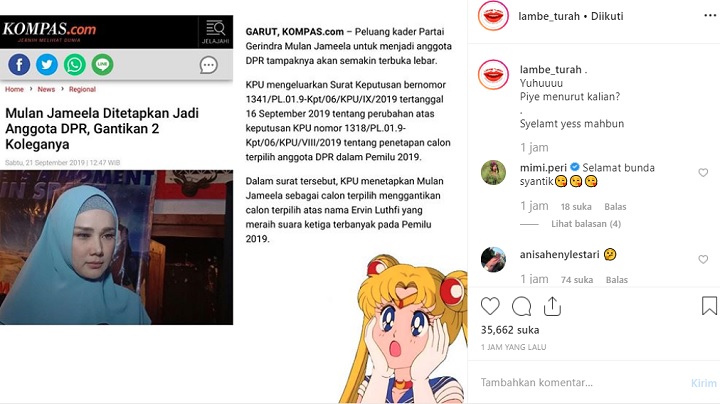 Mulan Jameela Ditetapkan Sebagai DPR RI