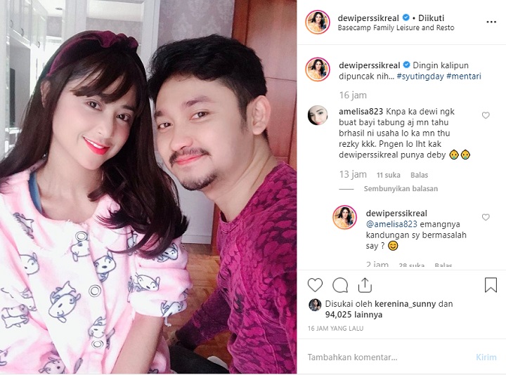 Dewi Persik Balas Komentar Netizen