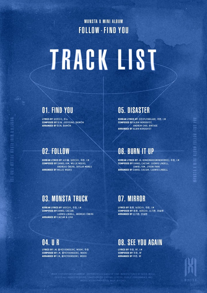 Monsta X Rilis Tracklist Untuk Album Comeback \'Follow: Find You\', Bakal Bawakan 8 Lagu Baru