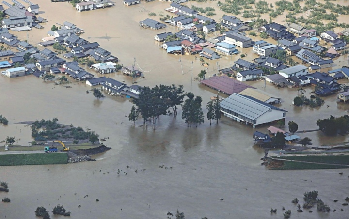 Viral Foto Banjir Di Jepang Pasca Badai Hagibis, Bikin Salah Fokus