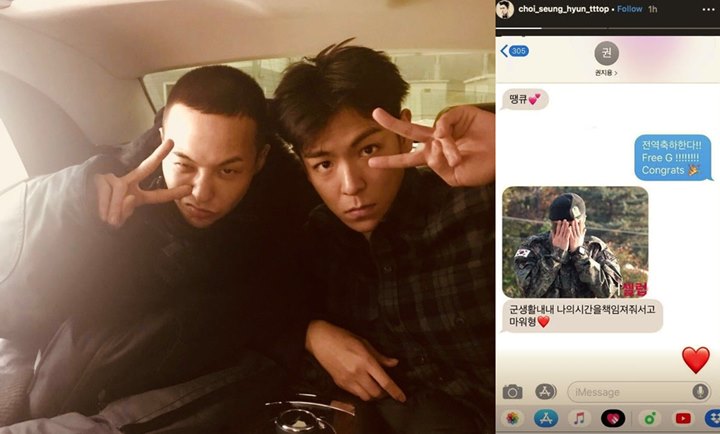 T.O.P Ikut Rayakan G-Dragon Selesai Kan Wamilnya