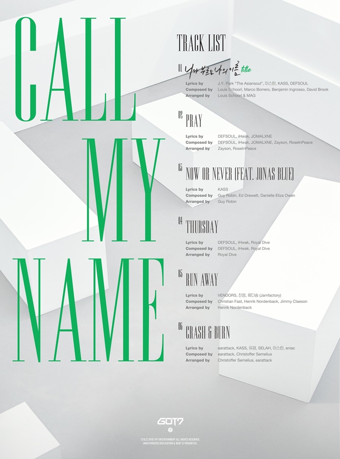 GOT7 Rilis Tracklist Untuk Album Comeback \'Call My Name\', Liriknya Didominasi Buatan Member Ini