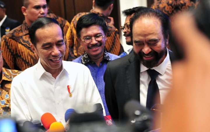Hadiri Penutupan Kongres NasDem, Jokowi Akui 'Cemburu' Pelukan Erat Surya-Sohibul
