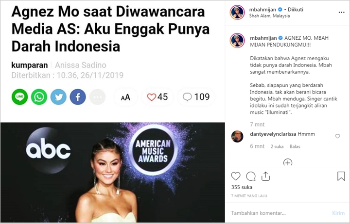 Mbah Mijan Komentari Pengakuan Agnez Mo Tak Punya Darah Indonesia, Bikin Heboh Sebut Iluminati