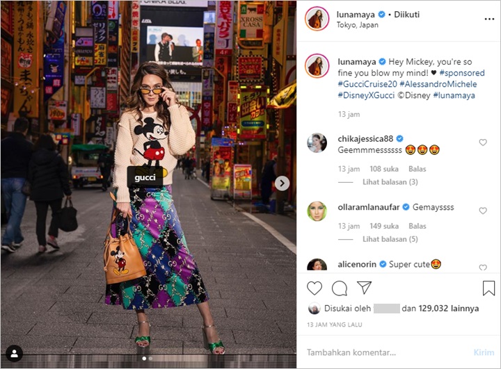 Luna Maya Pakai Outfit Mickey Mouse Syahrini Aisyahrani 