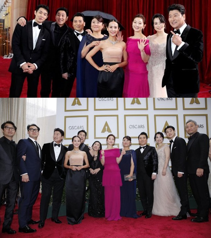 Oscar 2020: Pemain \'Parasite\' Ceria di Red Carpet, Gaun Park So Dam Kena Julid