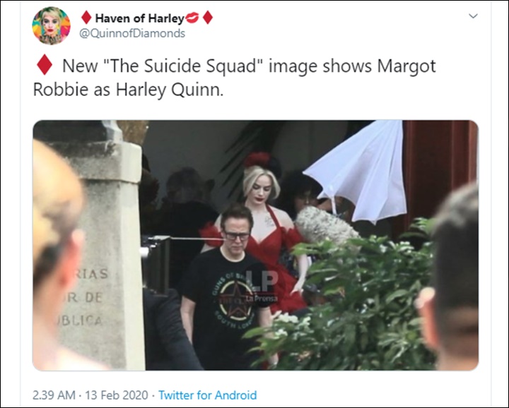 Harley Quinn Tampil dengan Rambut Merah-Hitam di First Look \'The Suicide Squad\'