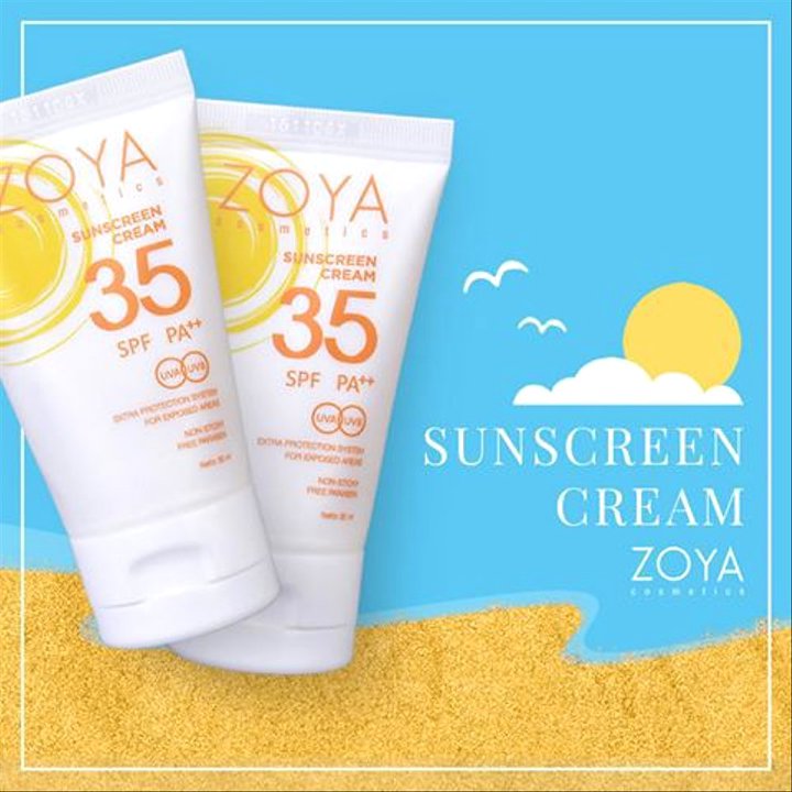 Zoya Sunscreen Cream SPF 35 PA++, Sunscreen Murah Tapi Enggak Murahan