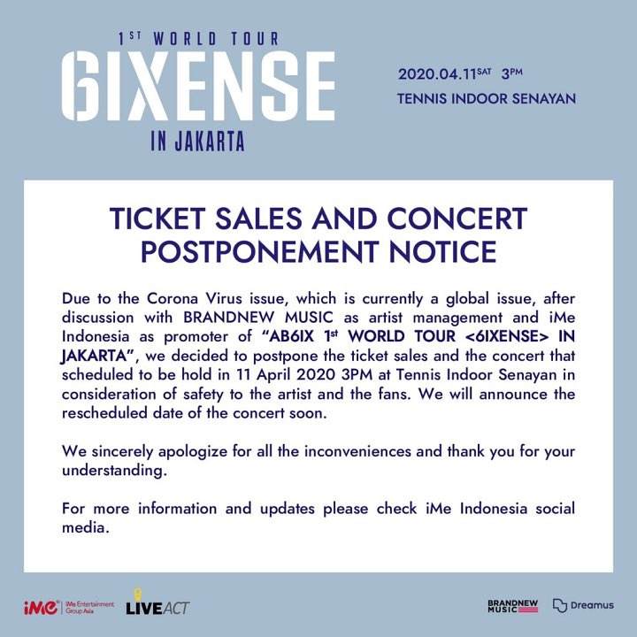Agensi Umumkan Konser AB6IX Di Jakarta Resmi Ditunda Tepat Pada Hari Penjualan Tiket