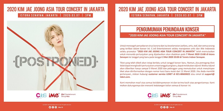 Konser Kim Jaejoong Di Jakarta Diundur Pasca Menyebarnya Virus Corona, Catat Tanggal Barunya!