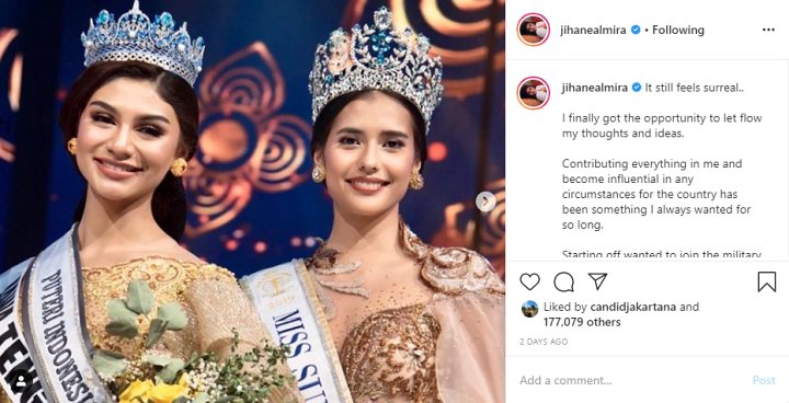Jihane Almira Jadi Puteri Indonesia Pariwisata