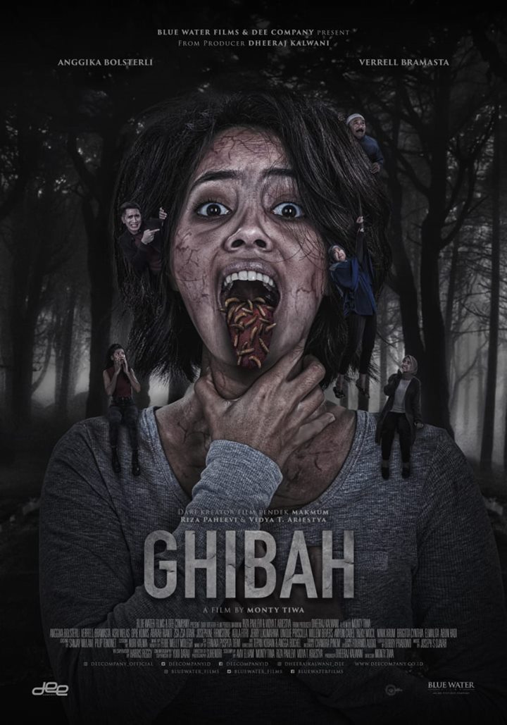 Mulut Anggika Bolsterli Penuh Ulat Pemakan Bangkai di Poster Film \'Ghibah\'