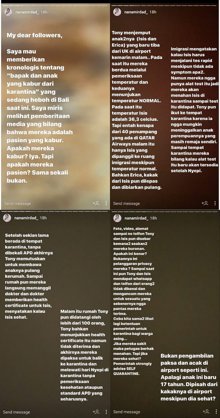 Berteman Dekat, Nana Mirdad Jelaskan Kronologi 2 ODP Bali yang Disebut Kabur dari Karantina