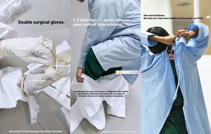 Persiapan Dokter Memakai Baju-Sarung Tangan Rangkap Sebelum Pemeriksaan Pasien