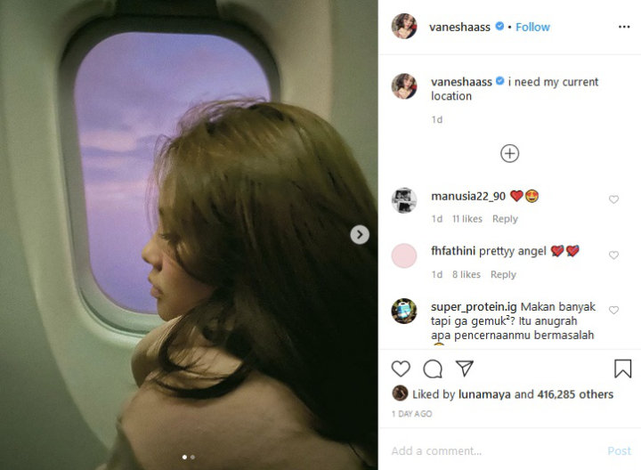 Kangen Jalan-Jalan, Vanesha Prescilla Posting Foto Naik Pesawat Malah Dikira Bohongan
