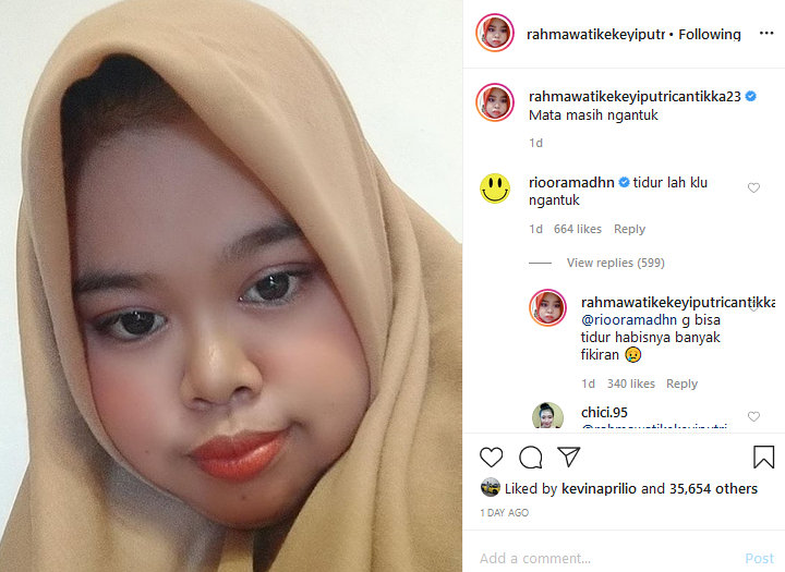 Rahmawati Kekeyi dan Rio Ramadhan Ngobrol Via Instagram