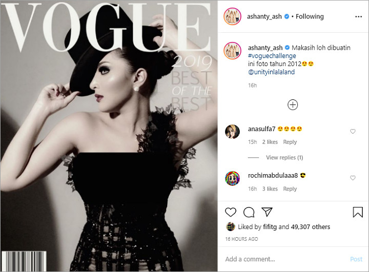 Ashanty Ikut Viralkan Foto #VOGUECHALLENGE, Body Singset Bak Model Kelas Dunia