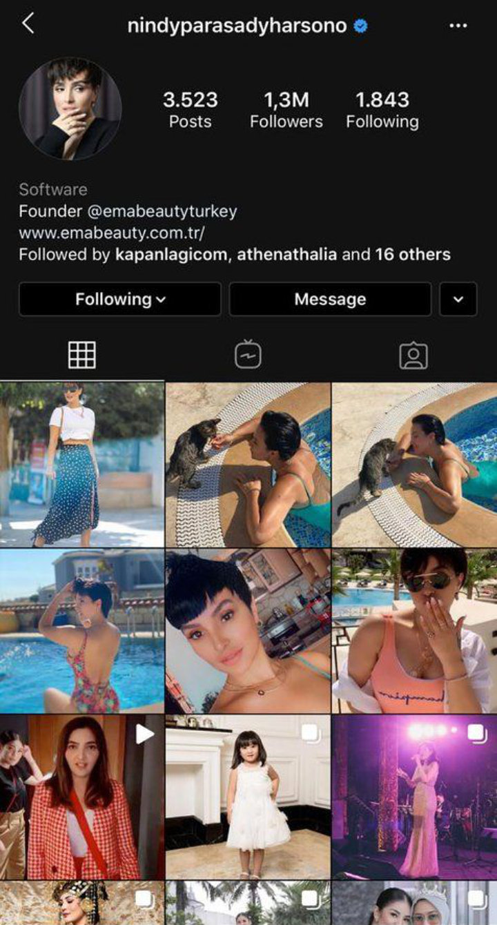Akun Instagram Nindy Diretas dan Diganti Sosok Wanita Bule, Begini Kronologinya