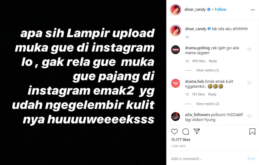 Dinar Candy Tak Sudi Wajahnya Diposting Di Akun Instagram Barbie Kumalasari